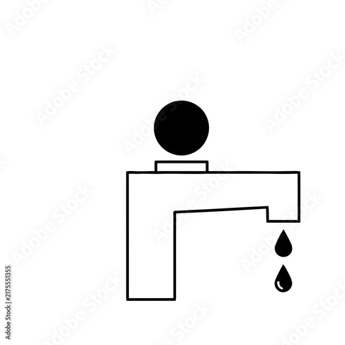 Water faucet with dripping water