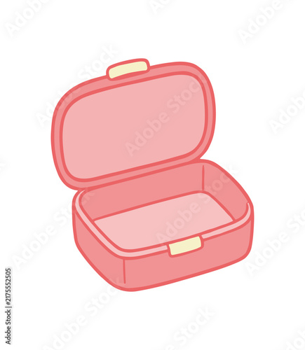 Pink Open Lunchbox Cartoon Illustration