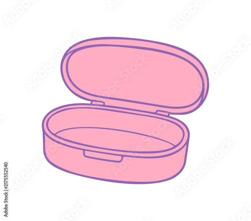 Pink Open Plastic Case Vector Illustration