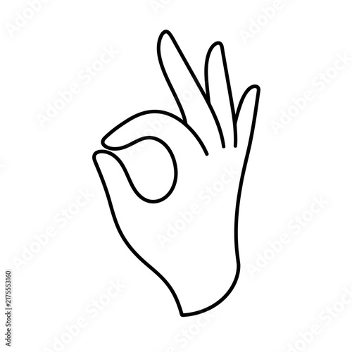 Okay hand gesture outline