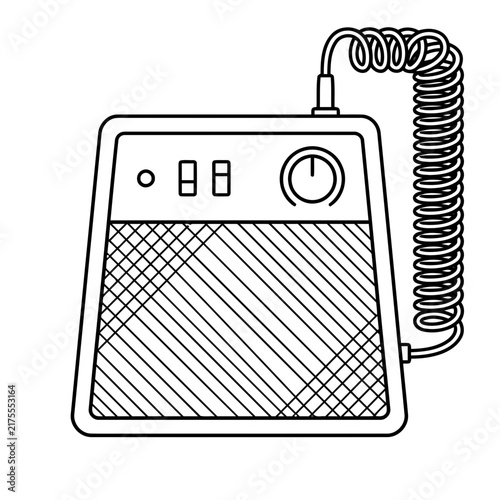 Vector illustration of an electronic device with a coiled cable