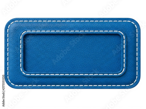Modern blue rectangular frame with dotted border isolated on transparent background