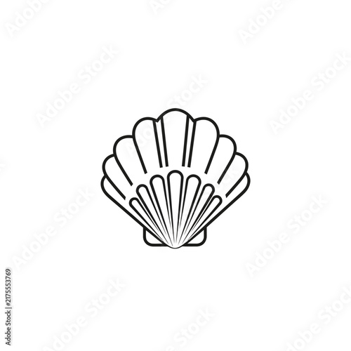 Simple Line Art Seashell Icon