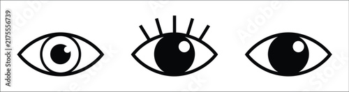Bild auf Leinwand Eye icon set, eyesight vision and view symbols, human eye observation concepts,