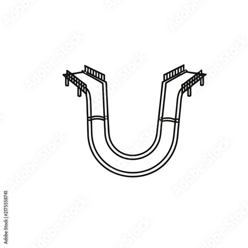 U-shaped pipe with railings
