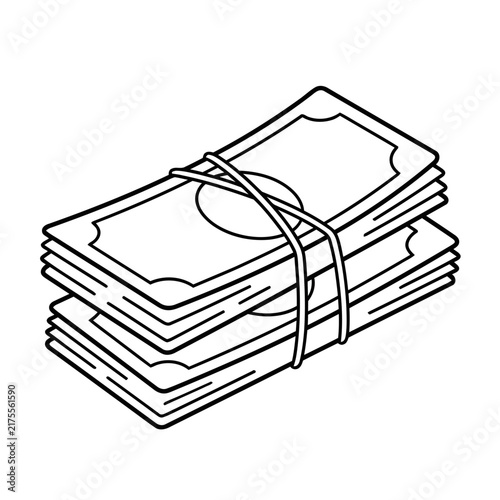 Stack of Money Tied with String