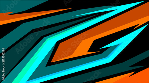 Bild auf Leinwand Vibrant Geometric Abstract Background with Sharp Angles.