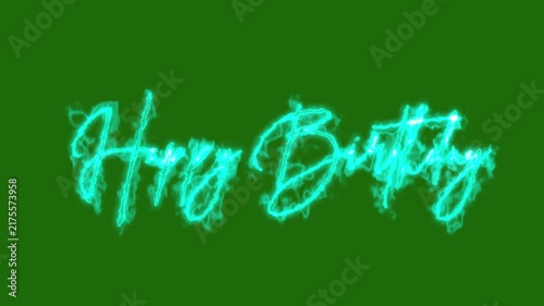 Happy Birthday Glowing Text Animation on Green Screen