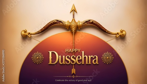 Happy Dussehra illustration of Lord Rama killing Ravana in Dussehra,Vijayadashami