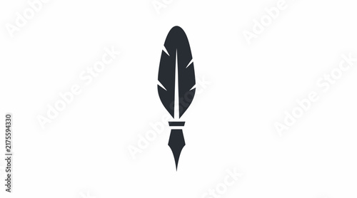 Картината върху платно Quill pen feather nib vector icon design.