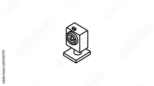 Isometric outline of digital webcam camera.