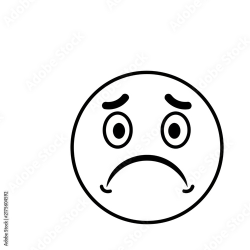Sad face emoji outline