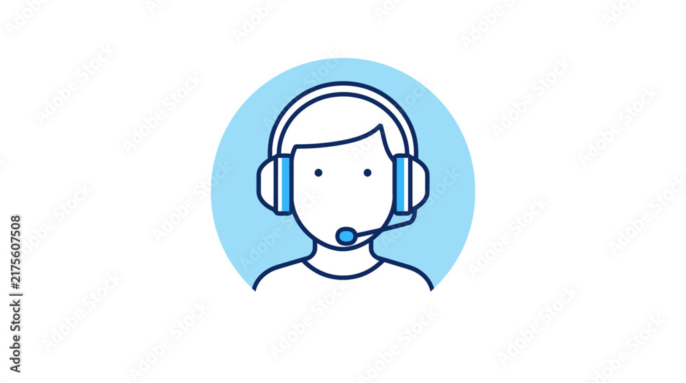 Photography Customer service operator with headset icon.