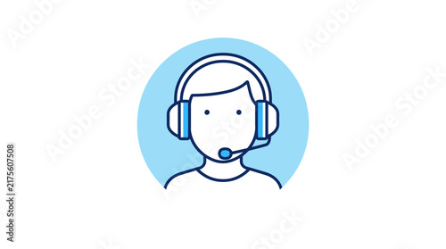 Photography Customer service operator with headset icon.