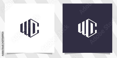 letter wc cw logo design vector