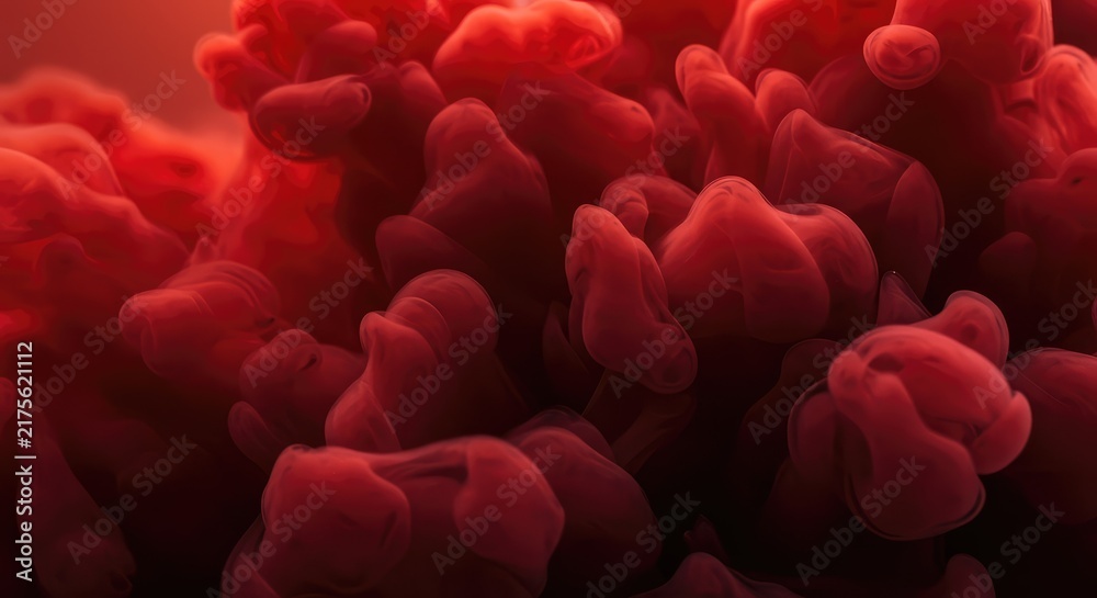 Fototapeta premium Abstract flow of searing scarlet and deep crimson creating a highly focused field of dynamic, energetic, and volatile atmospheric pressure, digital, Intensity, atmospheric