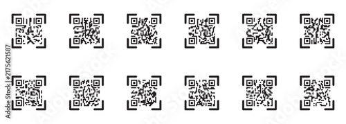 scan me qr code icon vector illustration, fake qr pattern design, encrypted information code symbol, mobile scanning interface graphic. EPS 10.