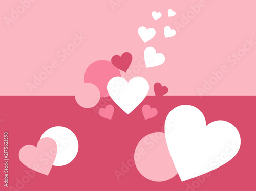 Minimalist Pink and White Heart Graphic Background for Valentine's Day
