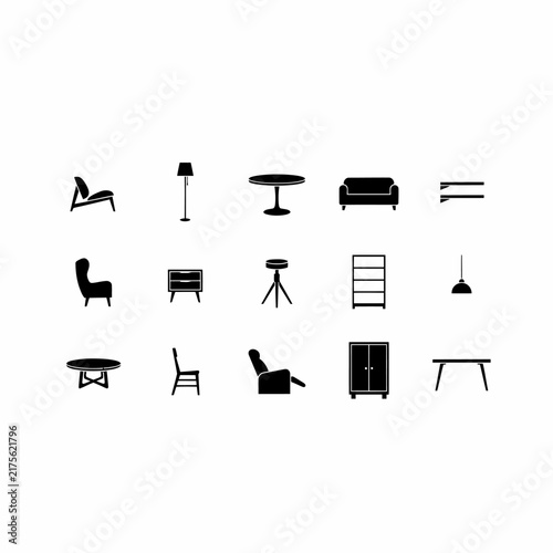 set of furniture icons