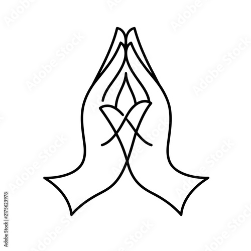 Praying Hands Line Art