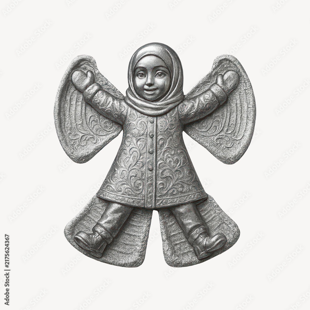 Naklejka premium Charming winter angel illustration