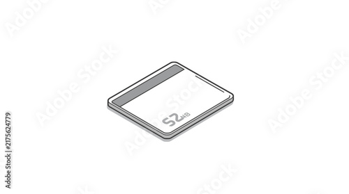 Obraz na plátne Isometric SD memory card icon for data storage.