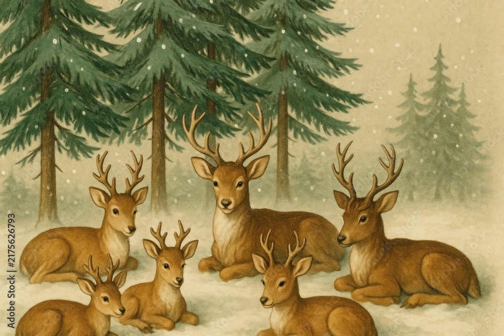 Fototapeta premium Serene winter forest scene.