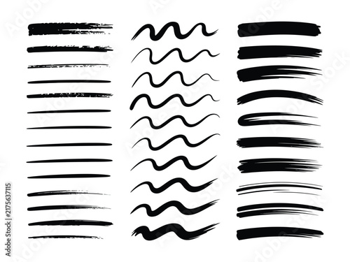 Grunge underline chalk with pencil line, Wave, straight, dotted, zigzag lines, crayon drawn lines illustrator brush stroke set. hand drawn painted chalk brushes, 


