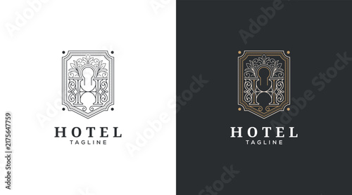 Letter H luxury elegant logo design template
