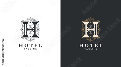 Letter H luxury elegant logo design template