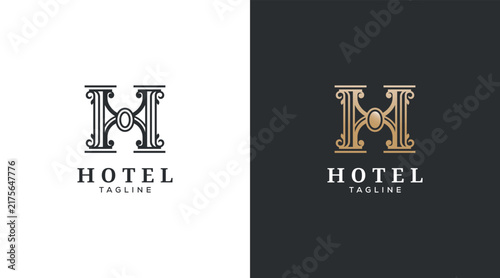 Letter H luxury elegant logo design template