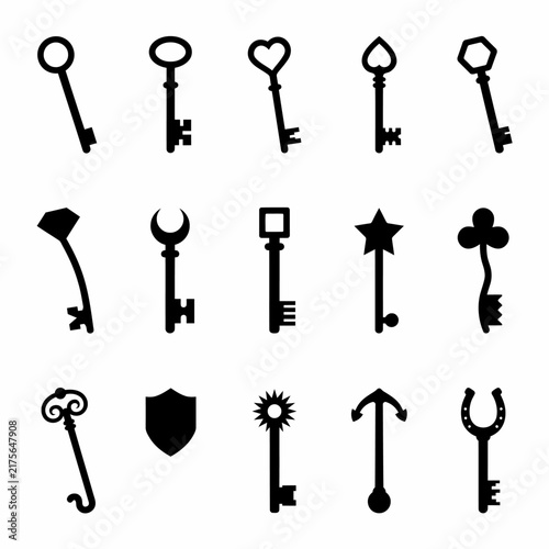 set of keys silhouettes