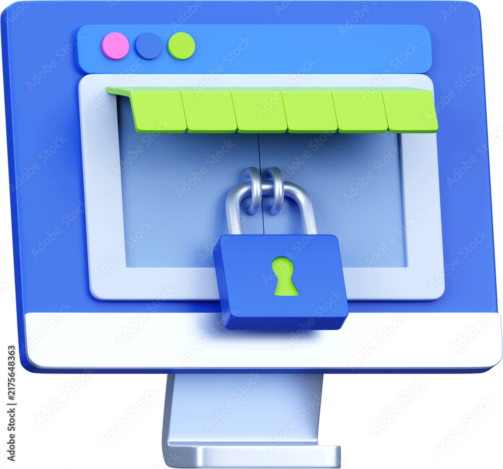 Obraz premium Secure Online Shopping Ecommerce Security