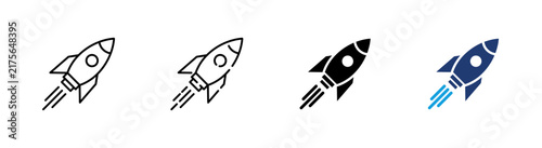Rocket icon. Launch symbol. Simple pictogram for startups, business growth, innovation, space technology, project launches and new ventures