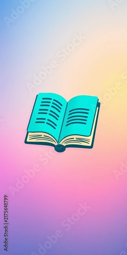 Flat Style Manual User Book Vector Icon for Web Design Isolated on White Background, digital, learning