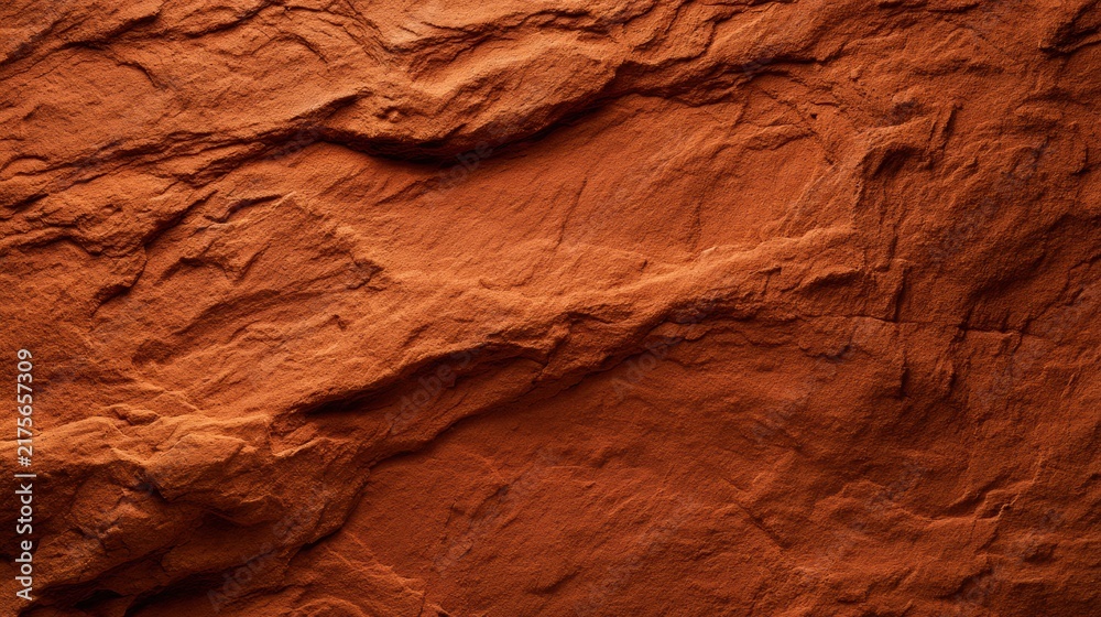 Fototapeta premium Sandstone wall features a warm texture and soft light highlighting its earthy qualities, suitable for background use or design elements.