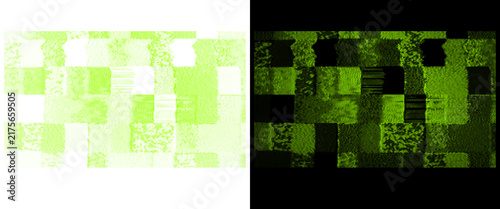 Abstract green glitch art texture, digital noise background on black and white, cyber punk tech pattern