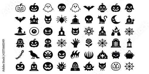 Bold Halloween Monster Icons 
