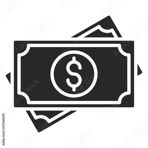 Black dollar bill stack icon design