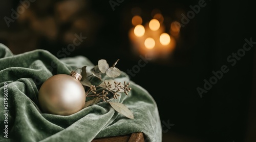 Champagne Christmas Ball in Velvet