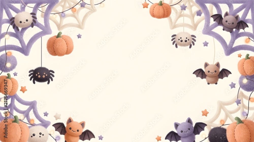 Obraz premium Fluffy Spider Halloween Background