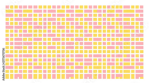Abstract geometric pattern with pink and yellow rectangles isolated on transparent background