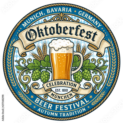 Oktoberfest Munich Beer Festival Emblem Tradition Germany Celebration