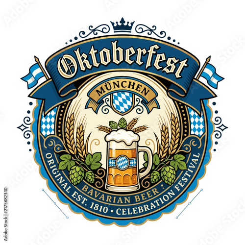 Oktoberfest Munich Bavarian Beer Celebration Festival Emblem