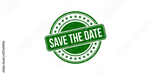 Canvastavla Save the date green rubber stamp for event announcements and reminders
