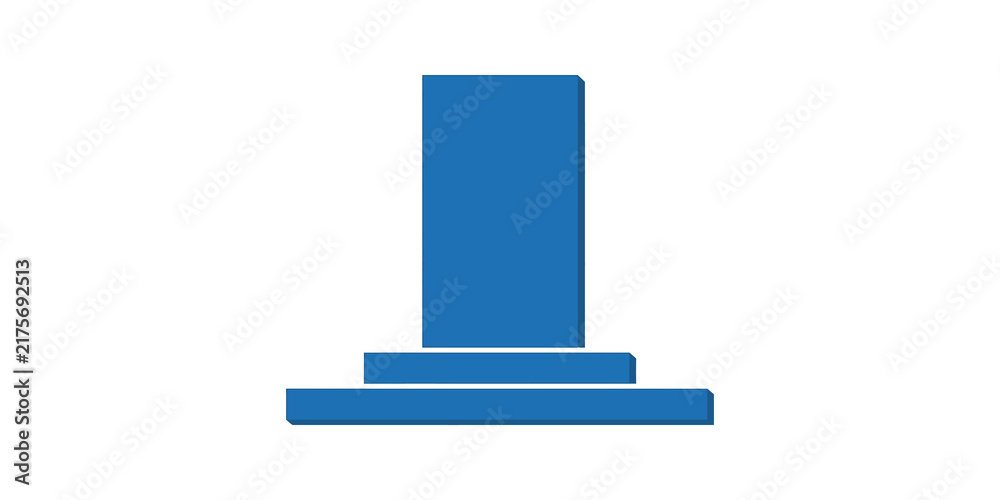 Obraz premium Blue trophy podium platform with three tiered levels for winner rank.