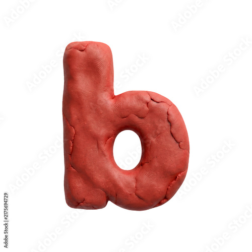 plasticine letter B - Lower-case 3d playdough font - Suitable for modelling, stop-Motion Animation or sculpting related subjects