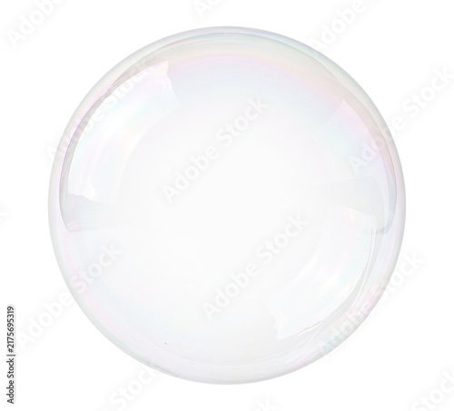 Glossy translucent iridescent bubble sphere isolated on transparent background, pastel rainbow reflection and 3D style, abstract beauty object for design, cosmetics, luxury, dreams and decoration