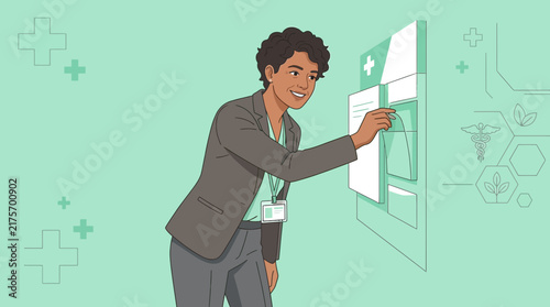 Doctor using futuristic medical interface on transparent background
