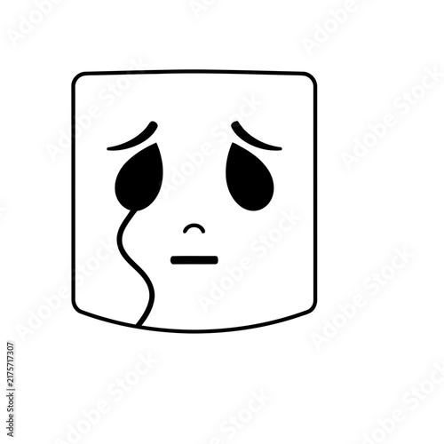 Sad face with tear icon